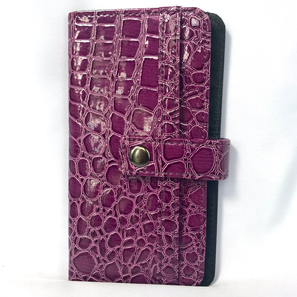 Purple Faux Croc-Skin Wallet